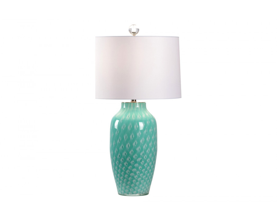 Wildwood - Antigua Lamp in Mint Green/White, Glass