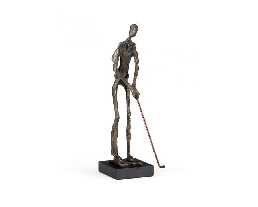 Wildwood - Putting Golfer in Old Bronze, Metal