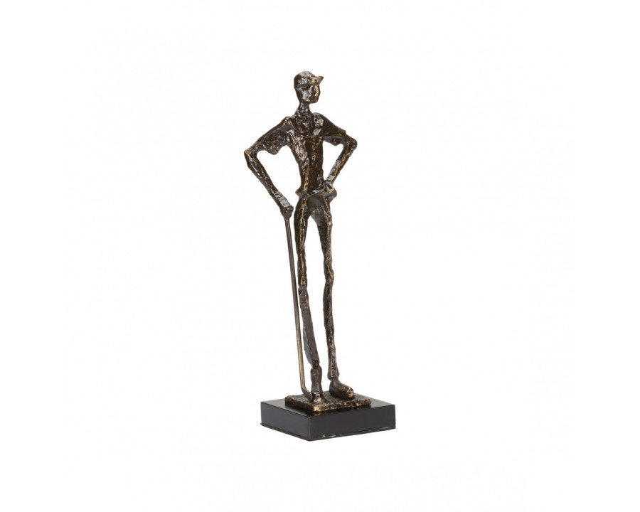 Wildwood - Musing Golfer in Old Bronze, Metal