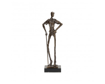 Wildwood - Musing Golfer in Old Bronze, Metal