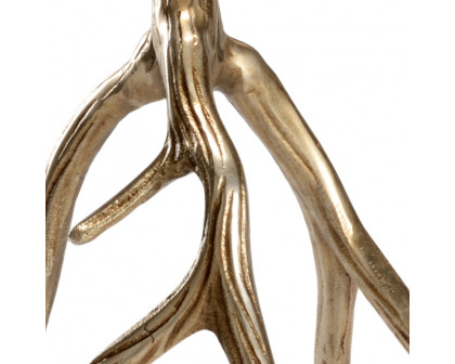 Wildwood - Antler Hall Candlesticks (S2) in Antique Brass, Aluminum