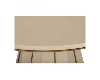 Wildwood - Clint Center Table in White Oak/Antique Brass, Wood