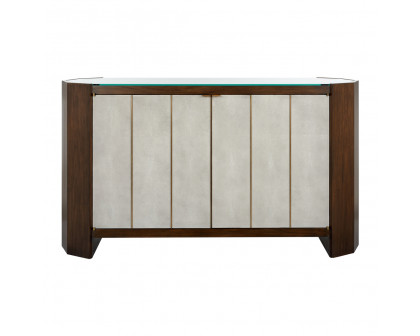 Wildwood - Harper Console in Walnut/Gray/Antique Brass/Clear, Wood