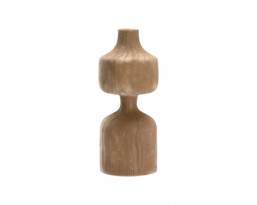 Wildwood Marley Tall Vase - Matte Beige Glaze, Ceramic/Porcelain