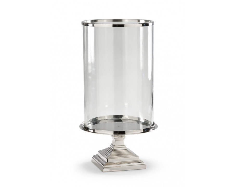 Wildwood - Square Base Hurricane in Polished Nickel/Clear, Metal