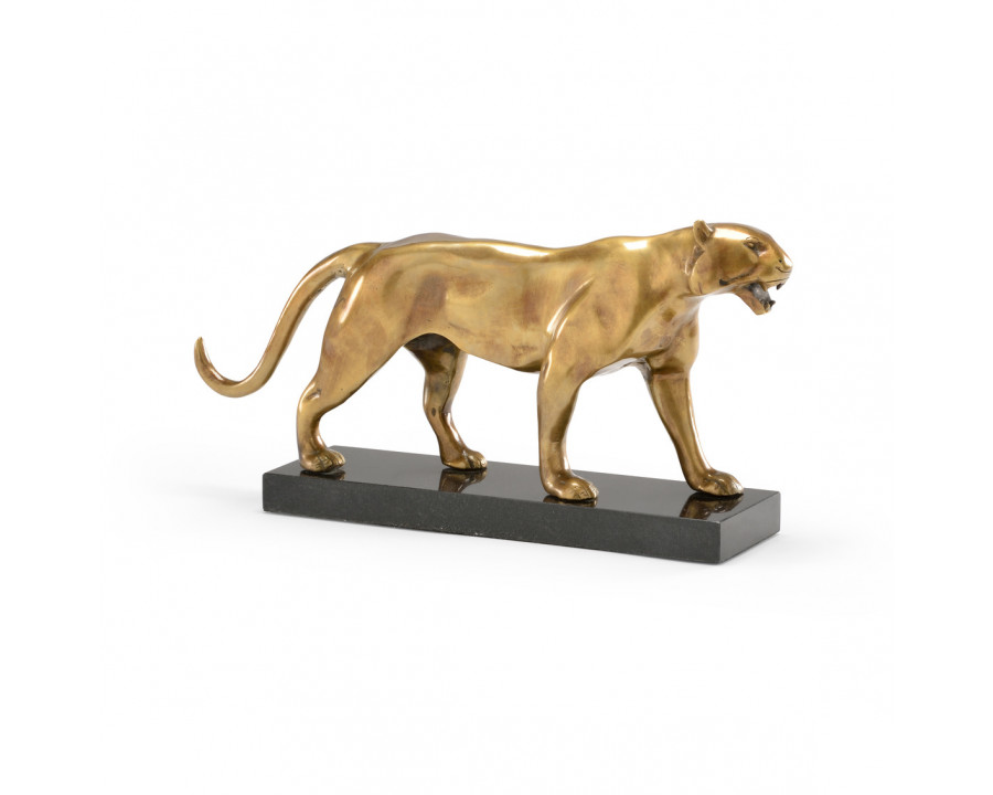 Wildwood - Art Deco Tiger in Antique Patina, Brass