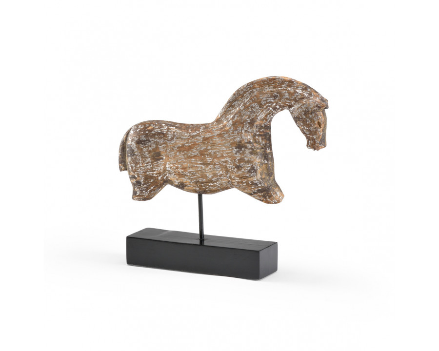 Wildwood - Footless Horse in Worn Silver, Wood