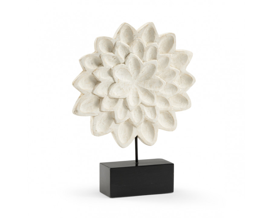 Wildwood - Floral Sculpture in Hand Carved/White/Black, Large