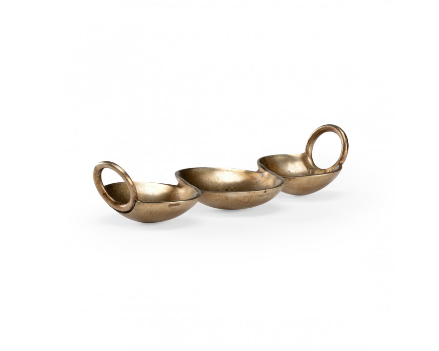 Wildwood - Three Cup Dish in Antique Bronze, Metal