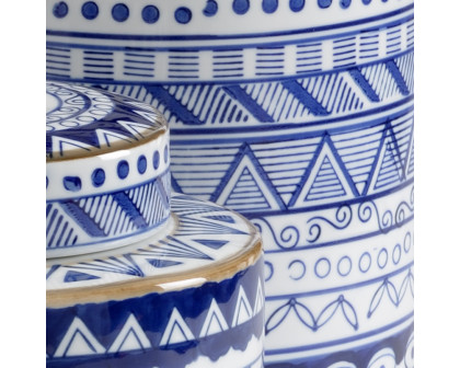 Wildwood - Blue And White Canisters (S3) in Porcelain