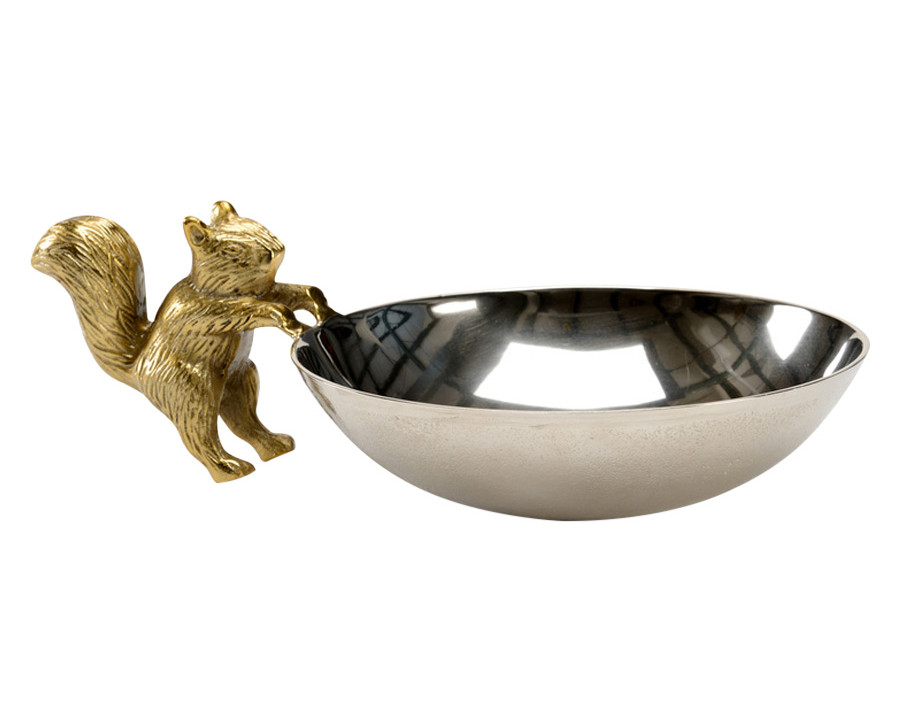 Wildwood - Squirrel Bowl in Nickel/Brass Plated, Aluminum