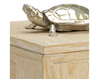 Wildwood Tortoise Box - Whitewashed/Nickel, Large