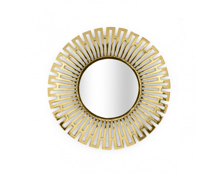 Wildwood - Clio Mirror in Polished Brass/Plain/Clear, Iron