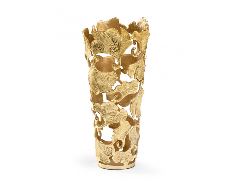 Wildwood - Ginkgo Vase in Brass Plated, Aluminum