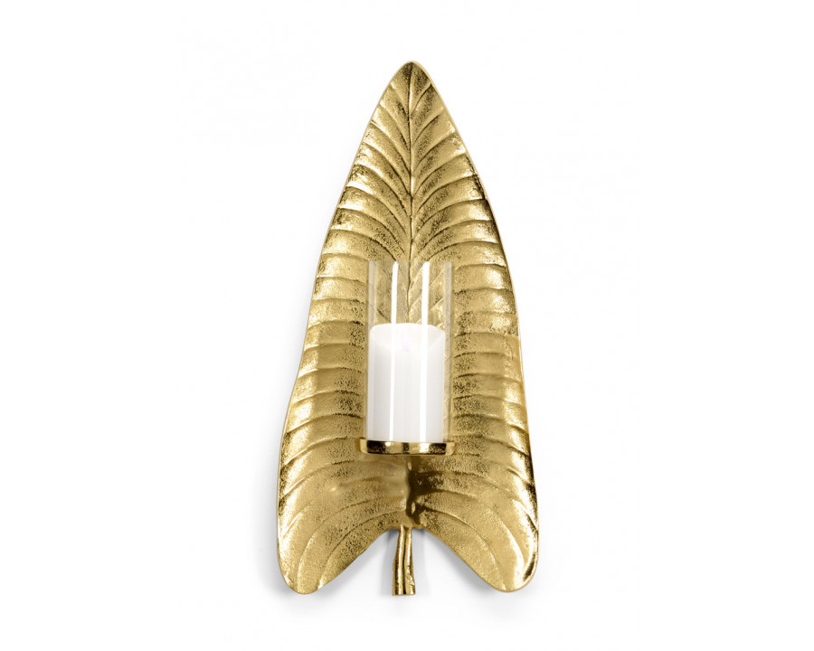 Wildwood - Arrow Leaf Wall Sconce in Brass Plated, Aluminum