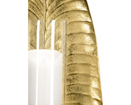 Wildwood - Arrow Leaf Wall Sconce in Brass Plated, Aluminum