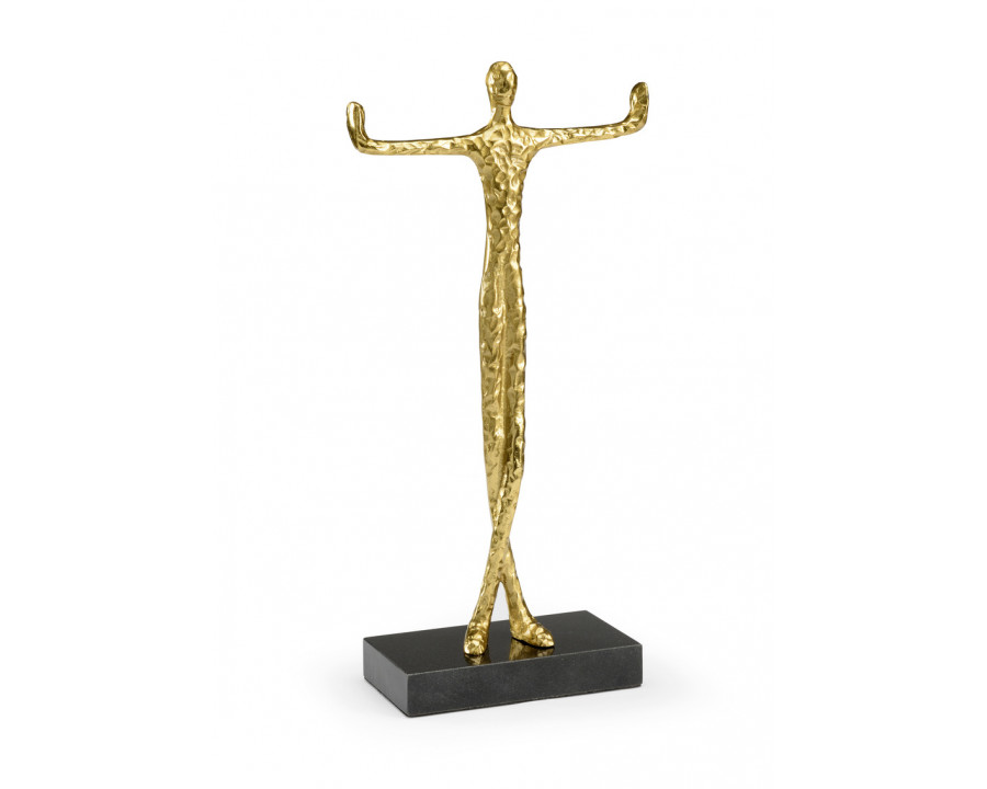 Wildwood - Tai Chi Man Sculpture in Brass Plated, Aluminum