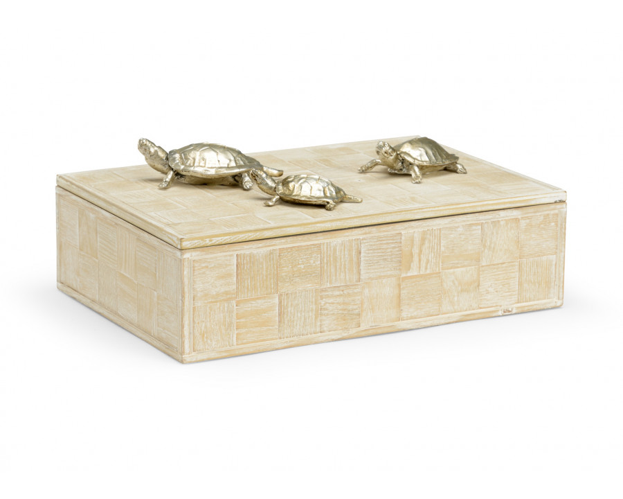 Wildwood - Tortoise Family Box in Whitewash/Nickel, Wood