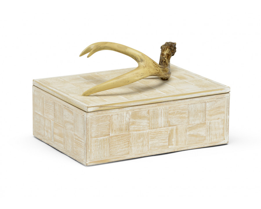 Wildwood - Antler Box in Whitewash, Small