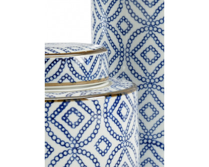 Wildwood - Thelma Canisters (S3) in Blue/White Glaze, Porcelain