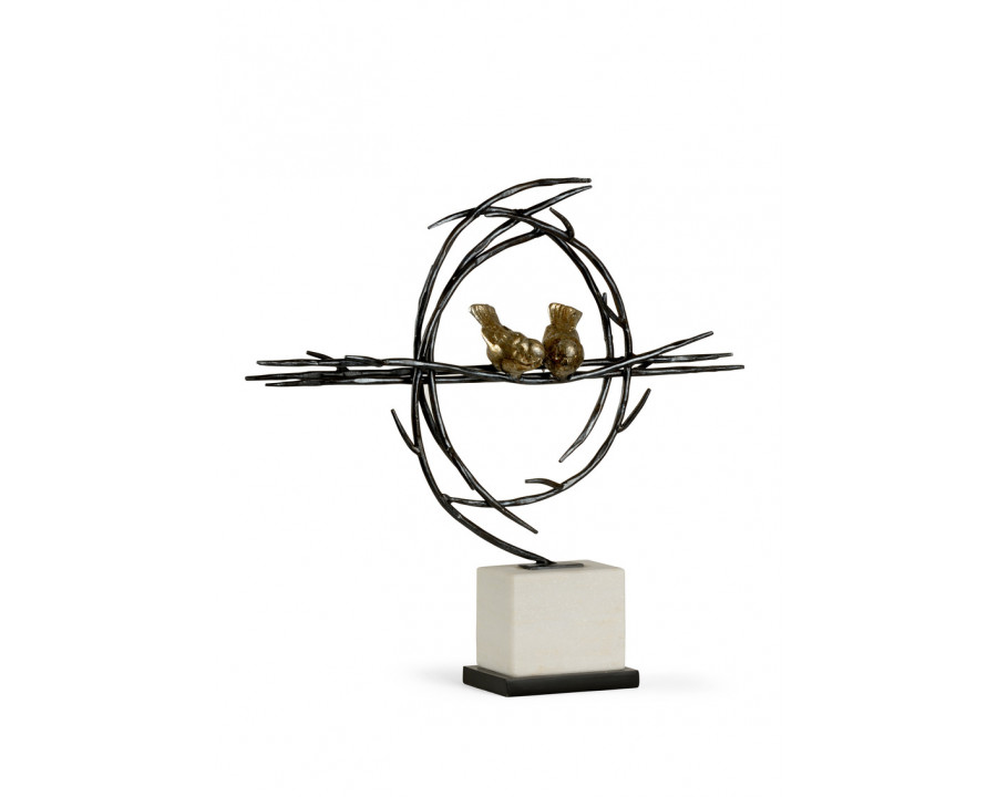 Wildwood - Roost Sculpture in Bronze/Champagne, Iron