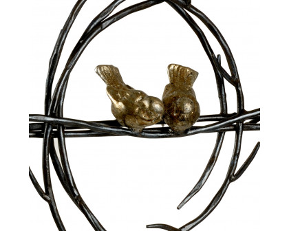 Wildwood - Roost Sculpture in Bronze/Champagne, Iron