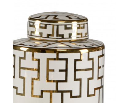 Wildwood - Noble Canisters (S3) in White/Metallic Gold Glaze, Porcelain