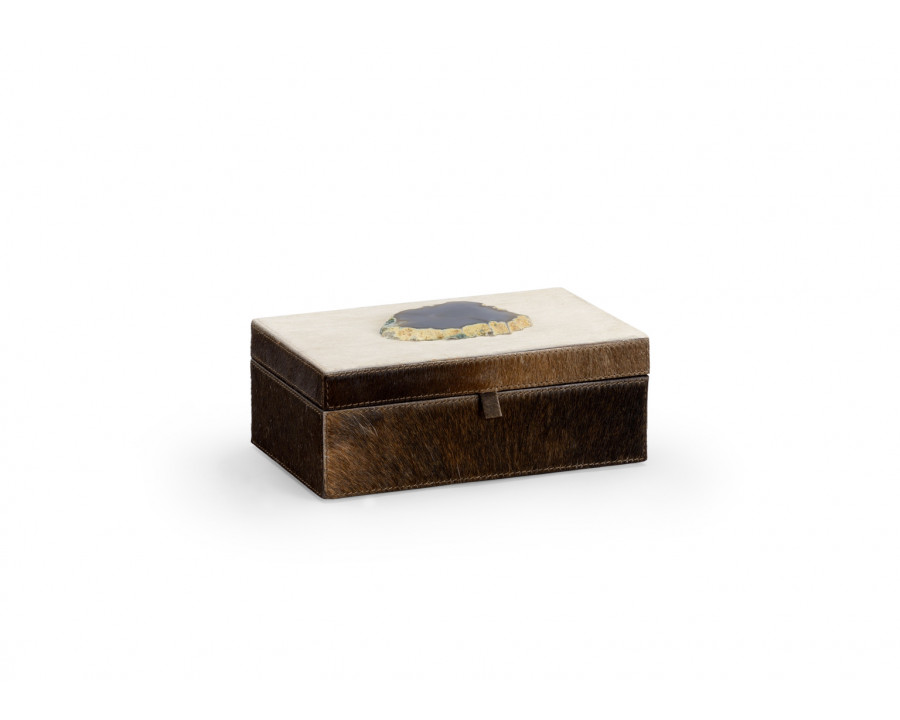 Wildwood - Hair On Hide Agate Box in Brown/Cream/Natural Gray, Medium