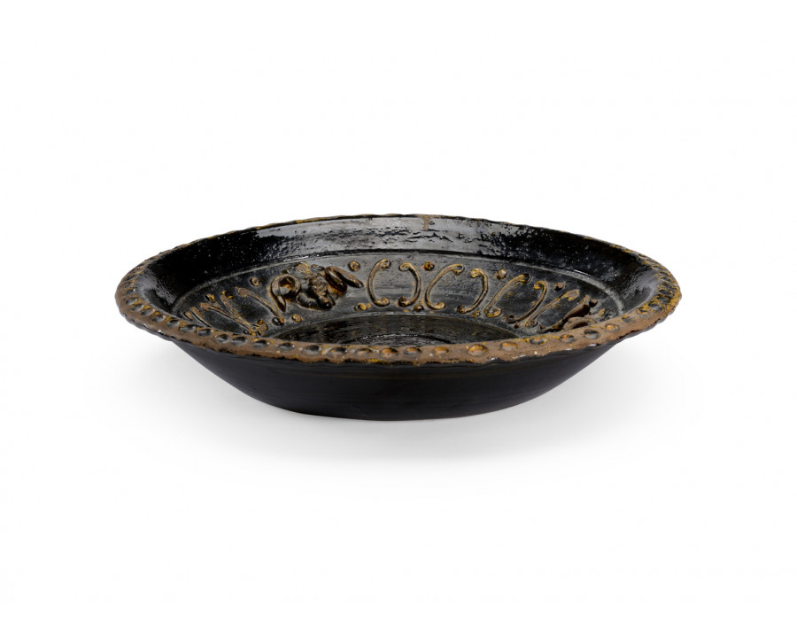 Wildwood - Carlo Centerpiece in Aged Black Glaze, Ceramic