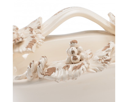 Wildwood - Vineyard Bowl in Distressed Cream Glaze, Ceramic