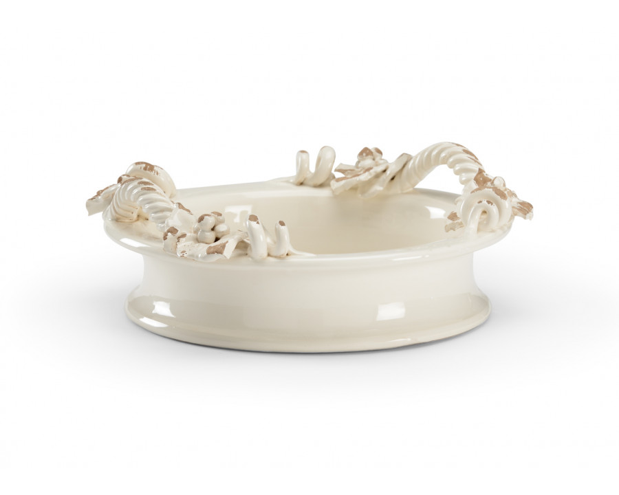 Wildwood - Vineyard Centerpiece in Distressed Cream Glaze, Ceramic