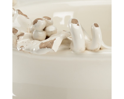 Wildwood - Vineyard Centerpiece in Distressed Cream Glaze, Ceramic