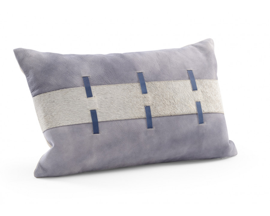 Wildwood Acoma Pillow - Gray/Blue/Gray, Hair on Hide