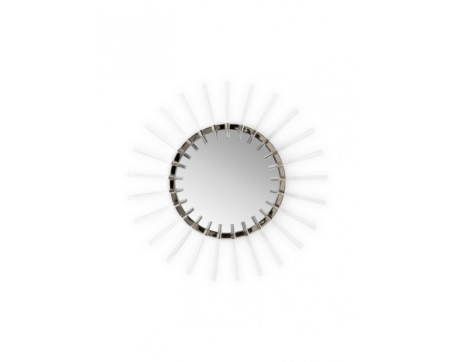 Whiteline Arden Mirror in Polished Nickel/Clear/Plain