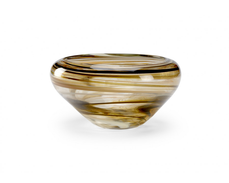 Wildwood - Swirl Bowl in taupe/clear, Glass