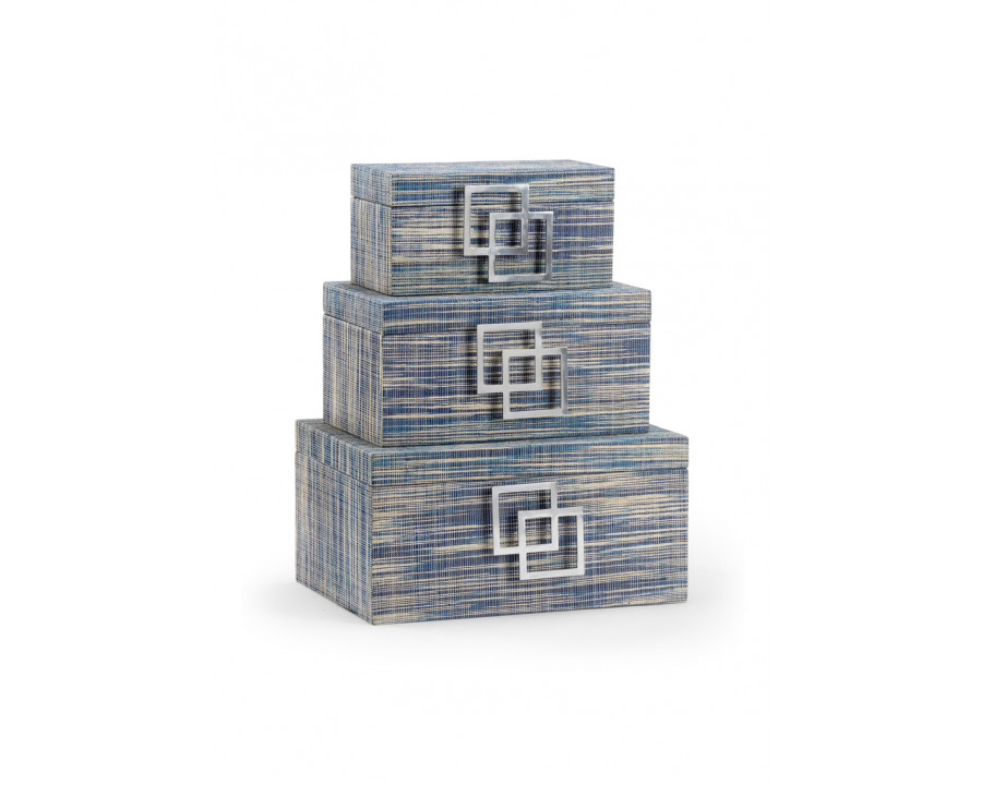 Wildwood - Waterfront Boxes (S3) in Teal/Black Felt/Polished Nickel, Wood