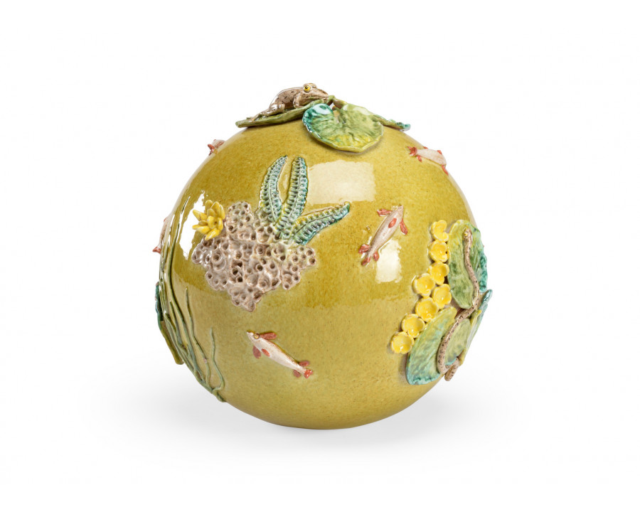 Wildwood - Green River Sphere in Multi Color Glazes, Ceramic/Porcelain