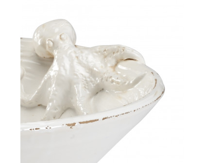 Wildwood - Seaspice Pedestal Bowl in White Glaze, Medium