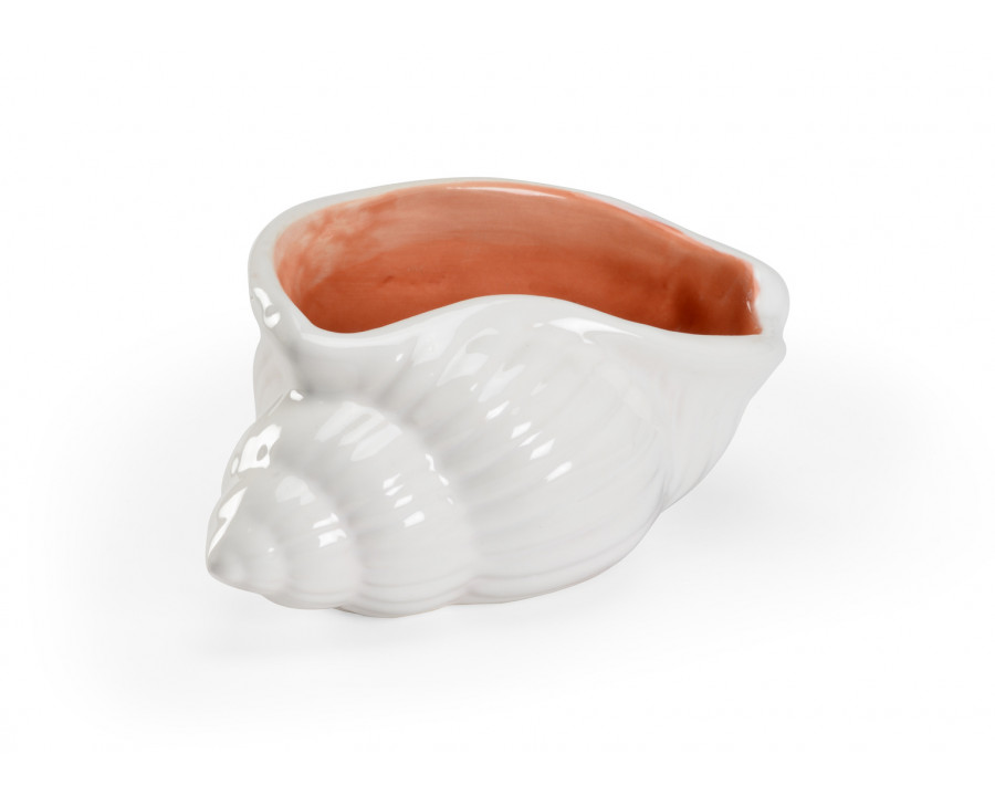 Wildwood - Marco Shell in White/Coral Glaze, Large