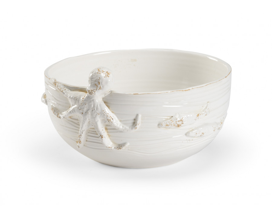 Wildwood - La Mar Bowl in White Glaze, Ceramic/Porcelain