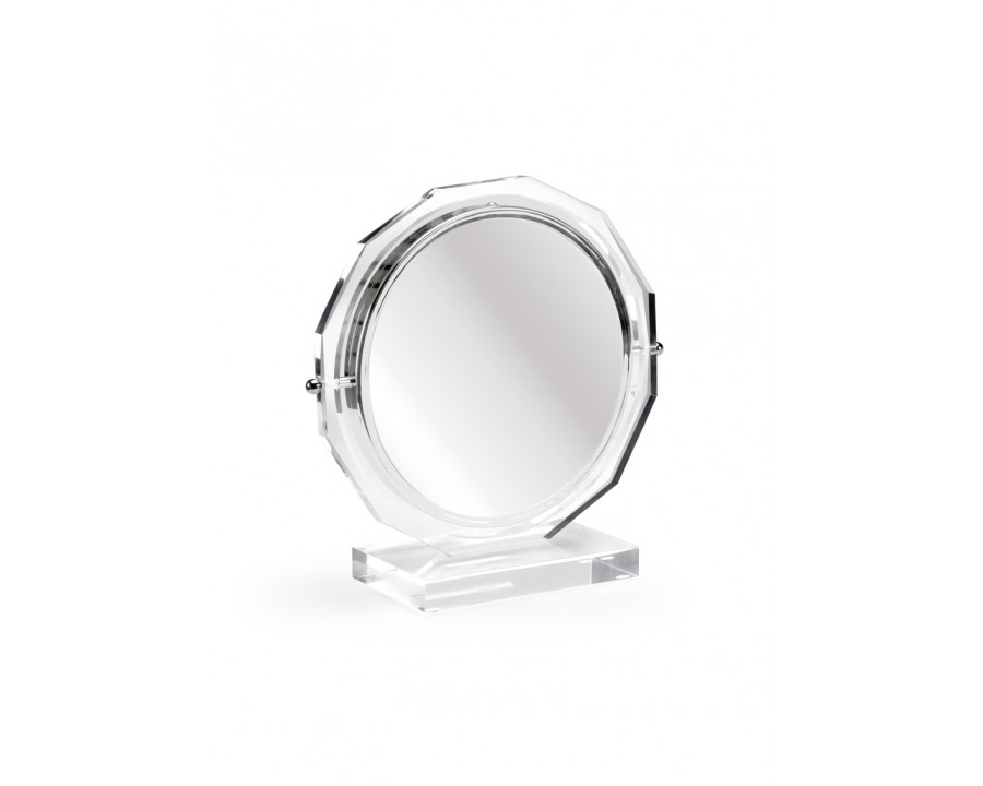 Whiteline Hello Beautiful Mirror in Clear/Polished Nickel/Plain/Magnified