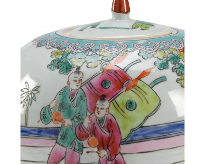 Wildwood - Dragon Boat Festival Jars (S2) in Multi Color/White Glaze, Porcelain