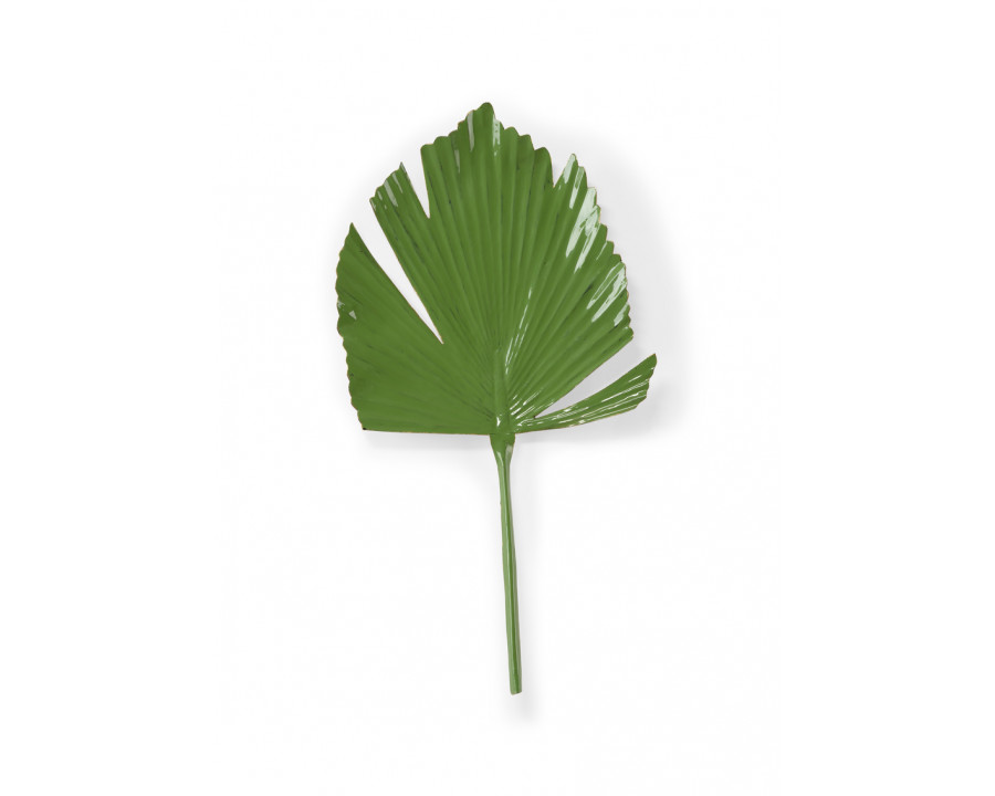 Wildwood Split Left Facing Leaf Palm - Green Enamel, Metal