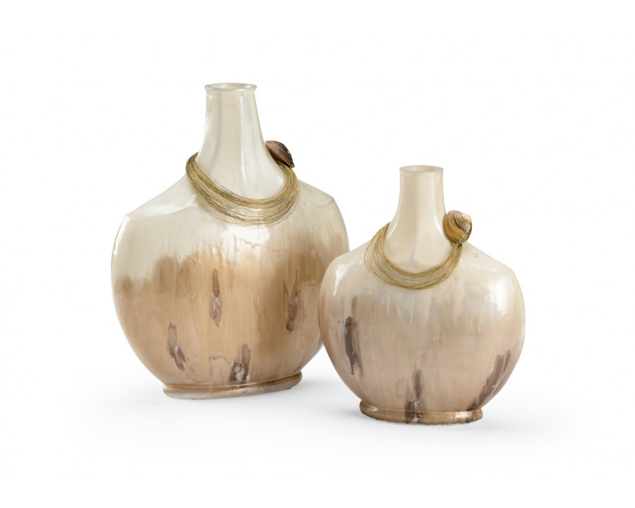 Wildwood - Splendour Vases (S2) in White/Cream Enamel, Large