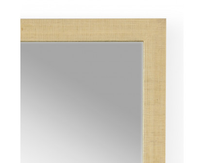 Wildwood - Gaston Mirror in Natural Raffia/Clear, Wood/Mirror