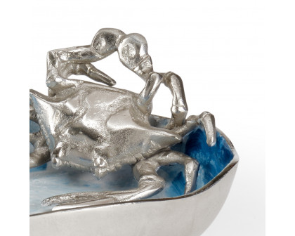 Wildwood - Crab Bowl in Nickel/Blue/White, Aluminum