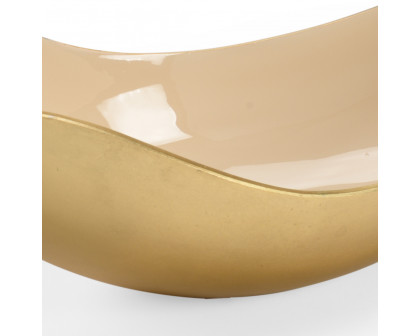 Wildwood - Blush Boat Dish in Metallic Gold/Blush, Aluminum/Enamel