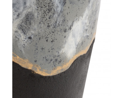 Wildwood - Ashur Vase in Black/Cream/Gray/Gold, Iron