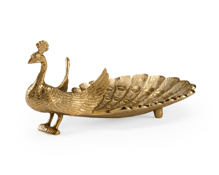 Wildwood - Peacock Dish in Antique Brass, Aluminum