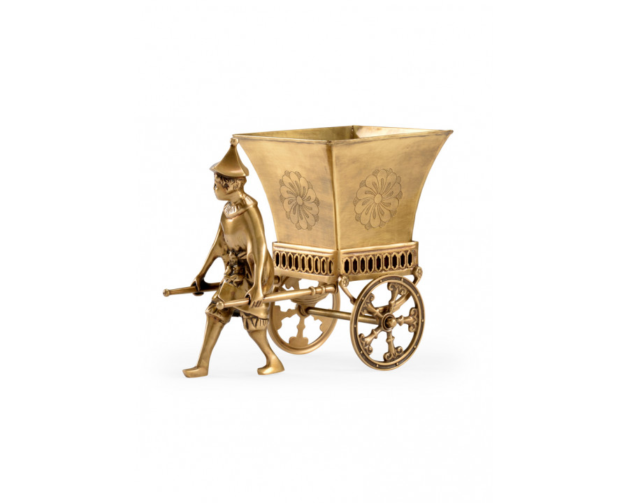 Wildwood - Coolio Cart Planter in Antique, Brass